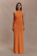 Elma Halter Knit Maxi Dress in Orange – Chic&Drifts