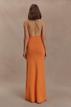 Elma Halter Knit Maxi Dress in Orange – Chic&Drifts