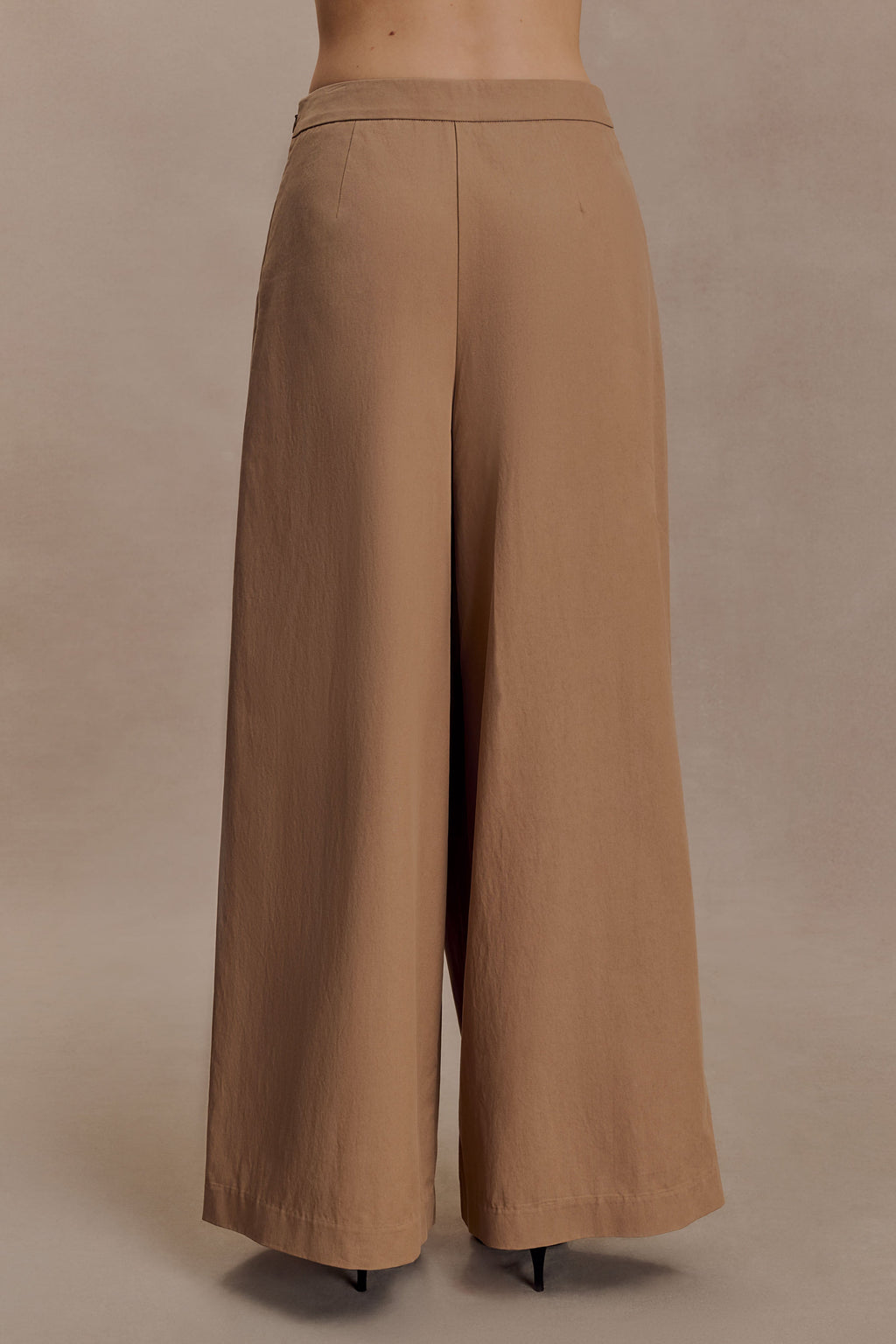 Owen Draped Wide Leg Trousers - Mocha