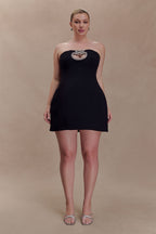 Hilda Embellished Strapless Mini Dress in Black – Chic&Drifts
