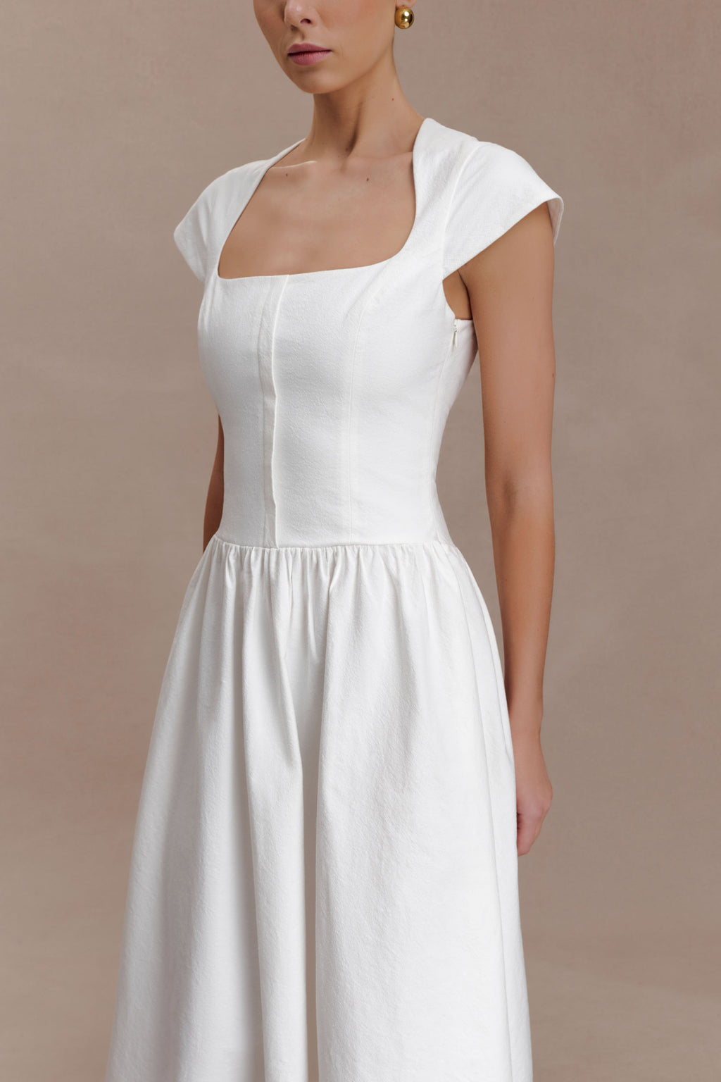 Ayla Cotton Fit And Flare Midi Dress