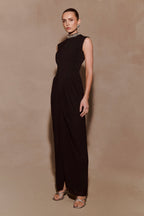 Elisa Diamante Neck Maxi Dress in Black – Chic&Drifts