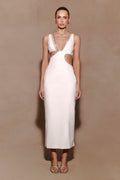 Henny Diamante Trim Cut Out Midi Dress