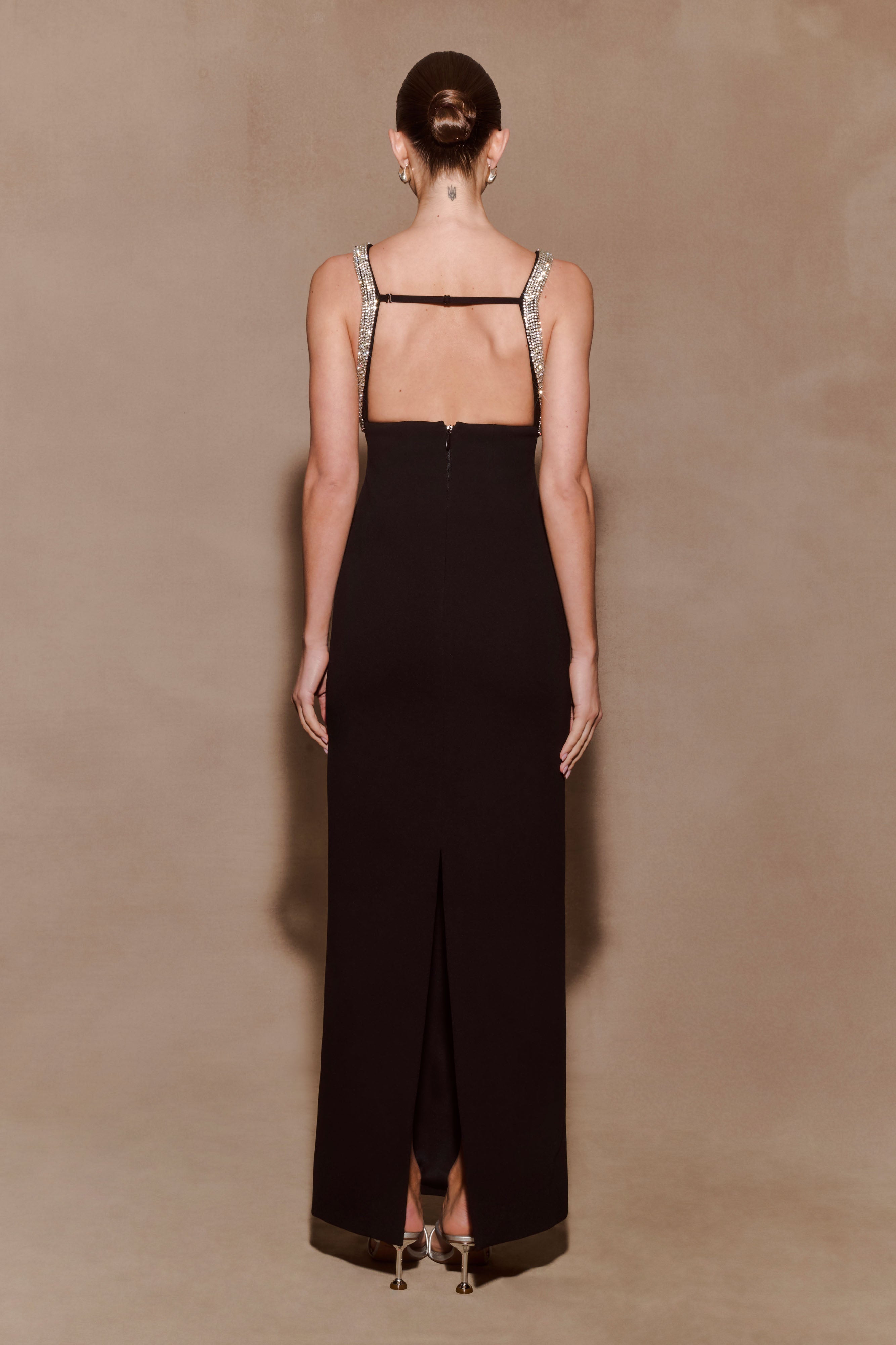 Lorde Embellished Crepe Maxi Dress