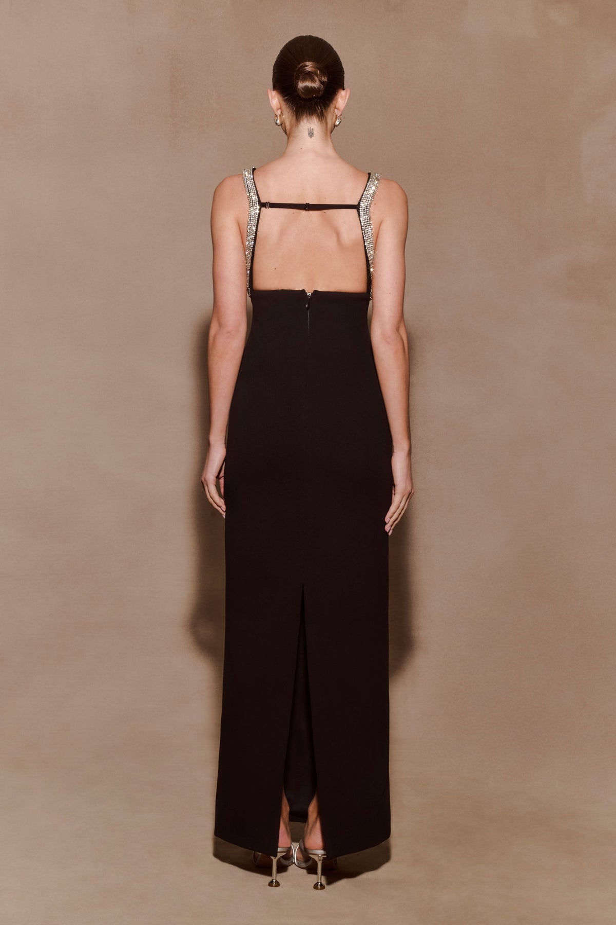 Lorde Embellished Crepe Maxi Dress in Black – Chic&Drifts