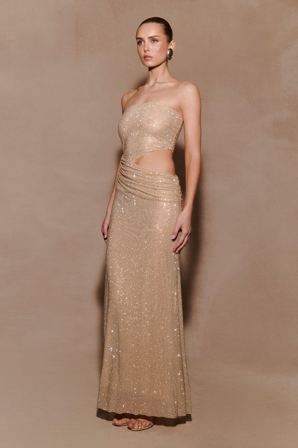 Starla Strapless Diamante Maxi Dress