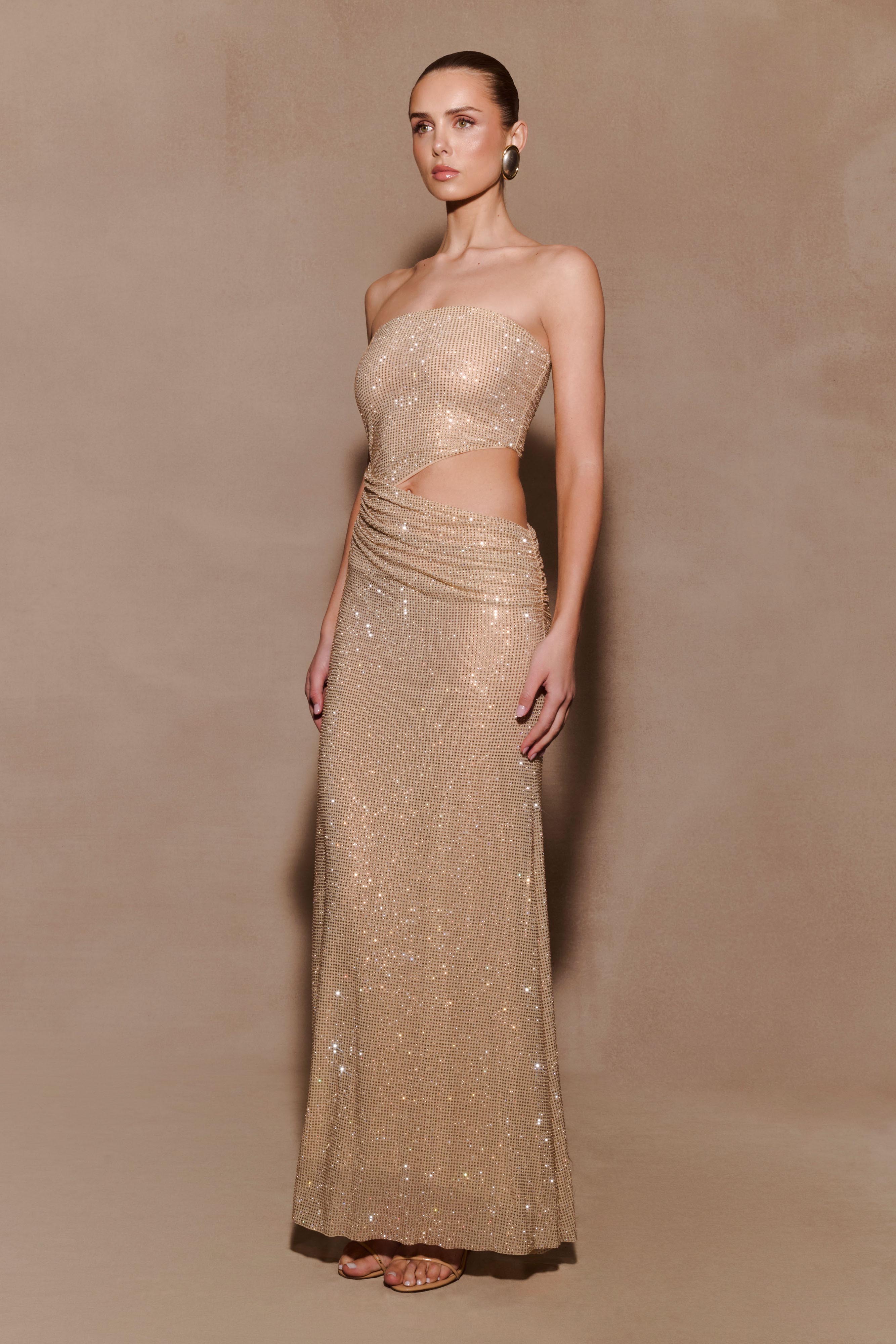 Starla Strapless Diamante Maxi Dress