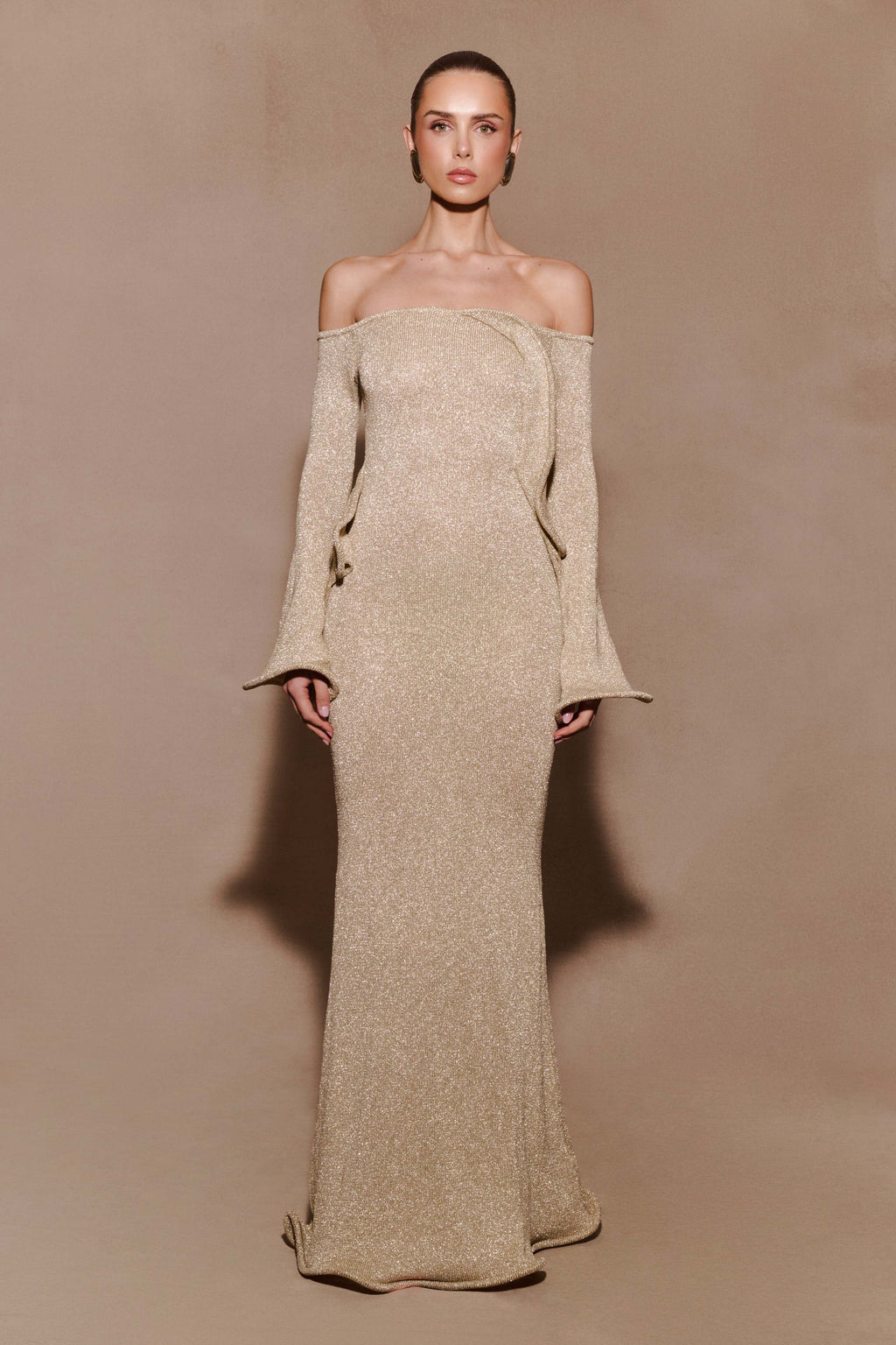 Sandrine Lurex Knit Maxi Dress in Aqua – Chic&Drifts