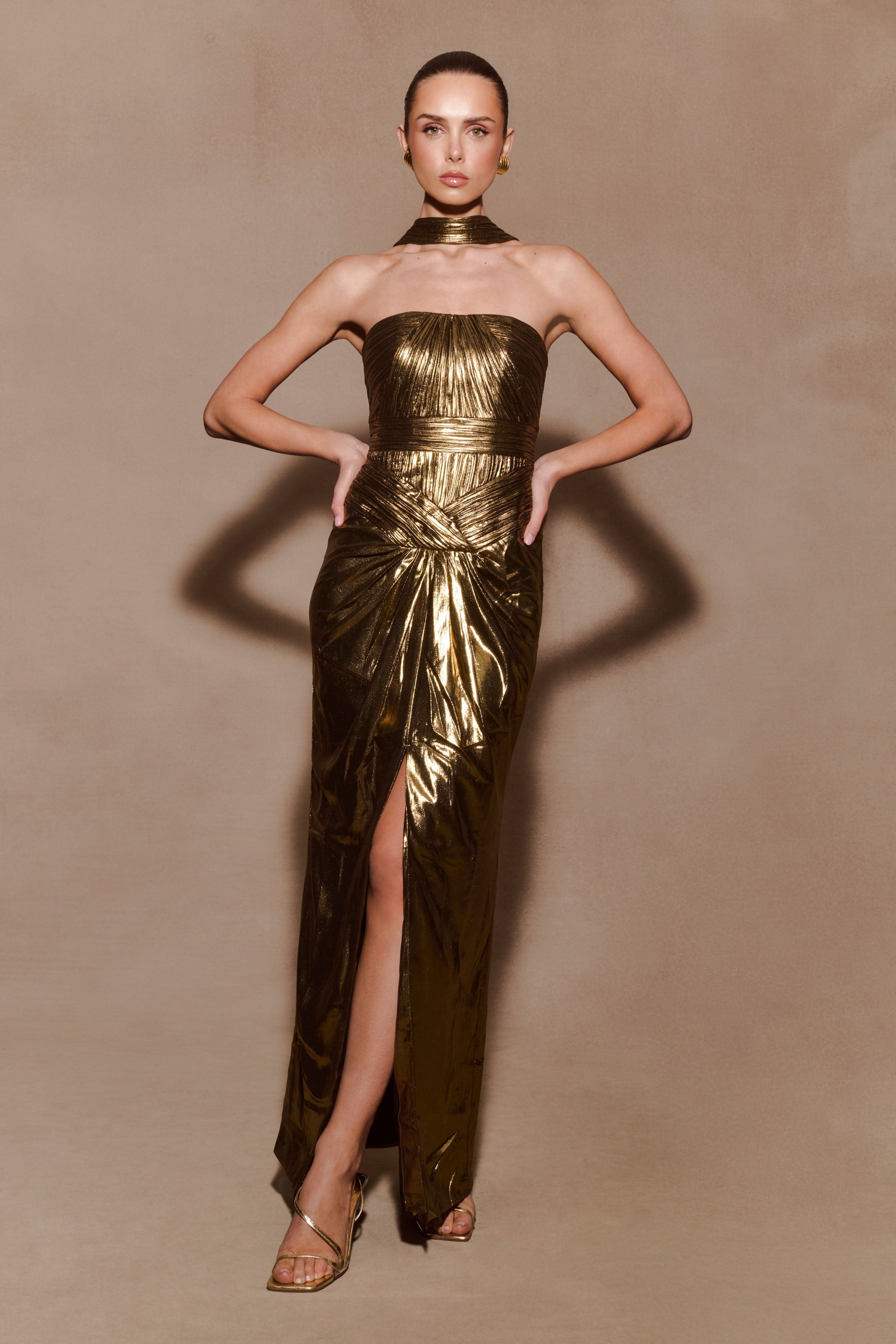 Clemence Plisse Maxi Dress