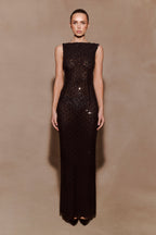 Samara Sleeveless Diamante Maxi Dress in Black – Chic&Drifts