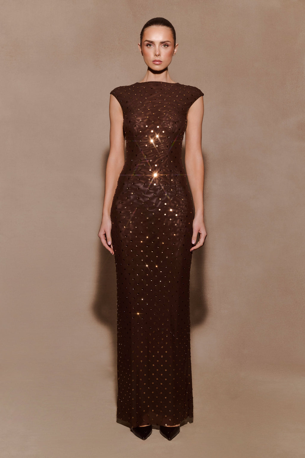 Samara Sleeveless Diamante Maxi Dress in Black – Chic&Drifts