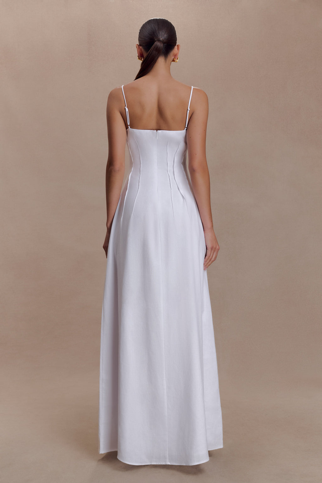 Sofie Pintuck Linen Maxi Dress