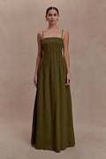 Sofie Pintuck Linen Maxi Dress