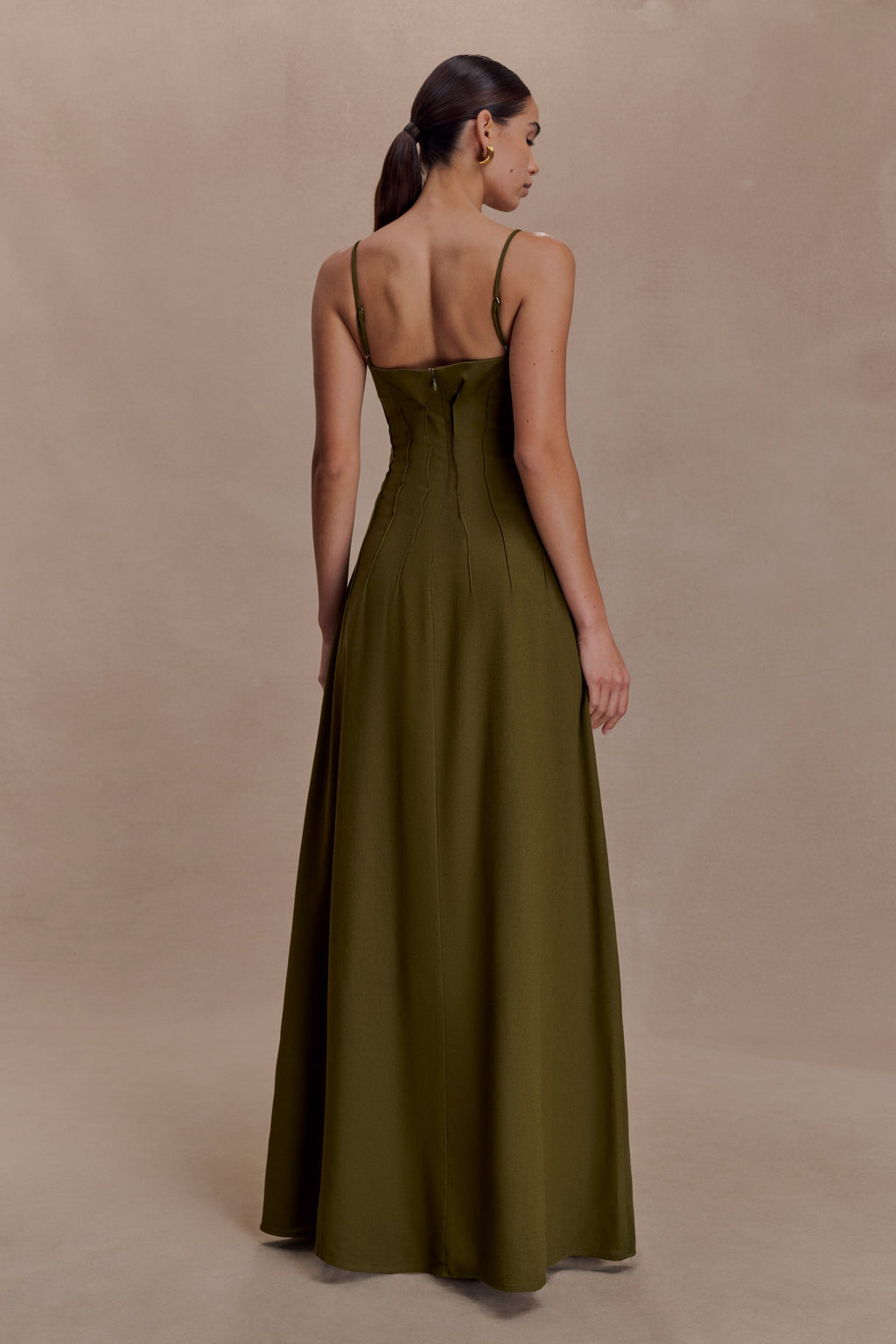 Sofie Pintuck Linen Maxi Dress