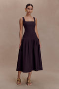 Natascha Drop Waist Cotton Midi Dress
