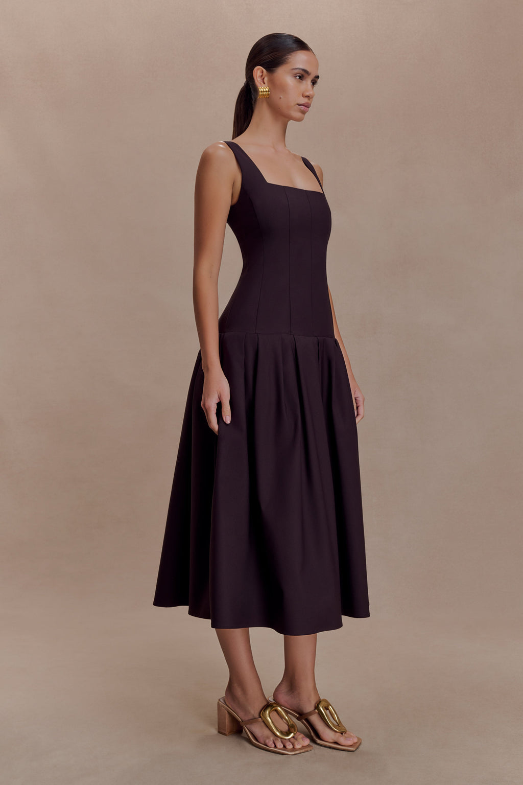 Natascha Drop Waist Cotton Midi Dress