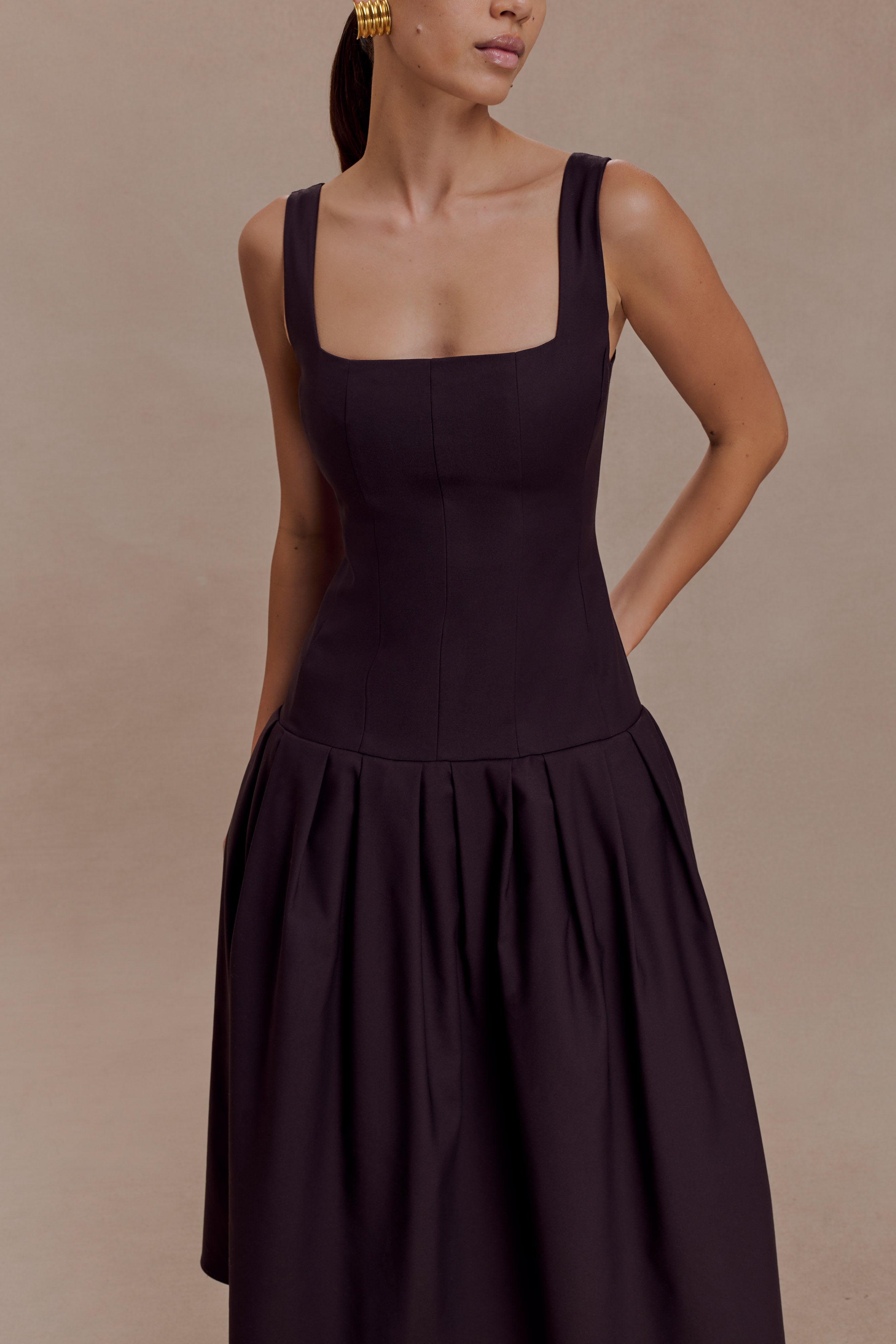 Natascha Drop Waist Cotton Midi Dress