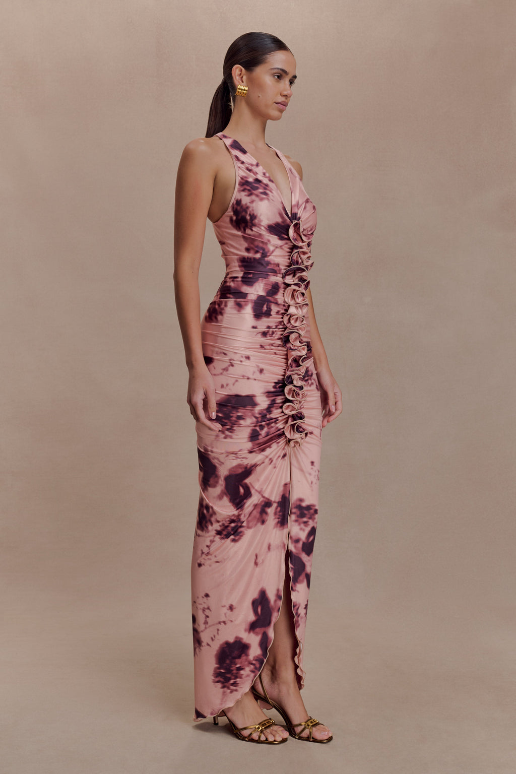 Alessandra Slinky Ruffle Maxi Dress