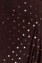 Zahra Diamante Cowl Mini Dress in Chocolate – Chic&Drifts