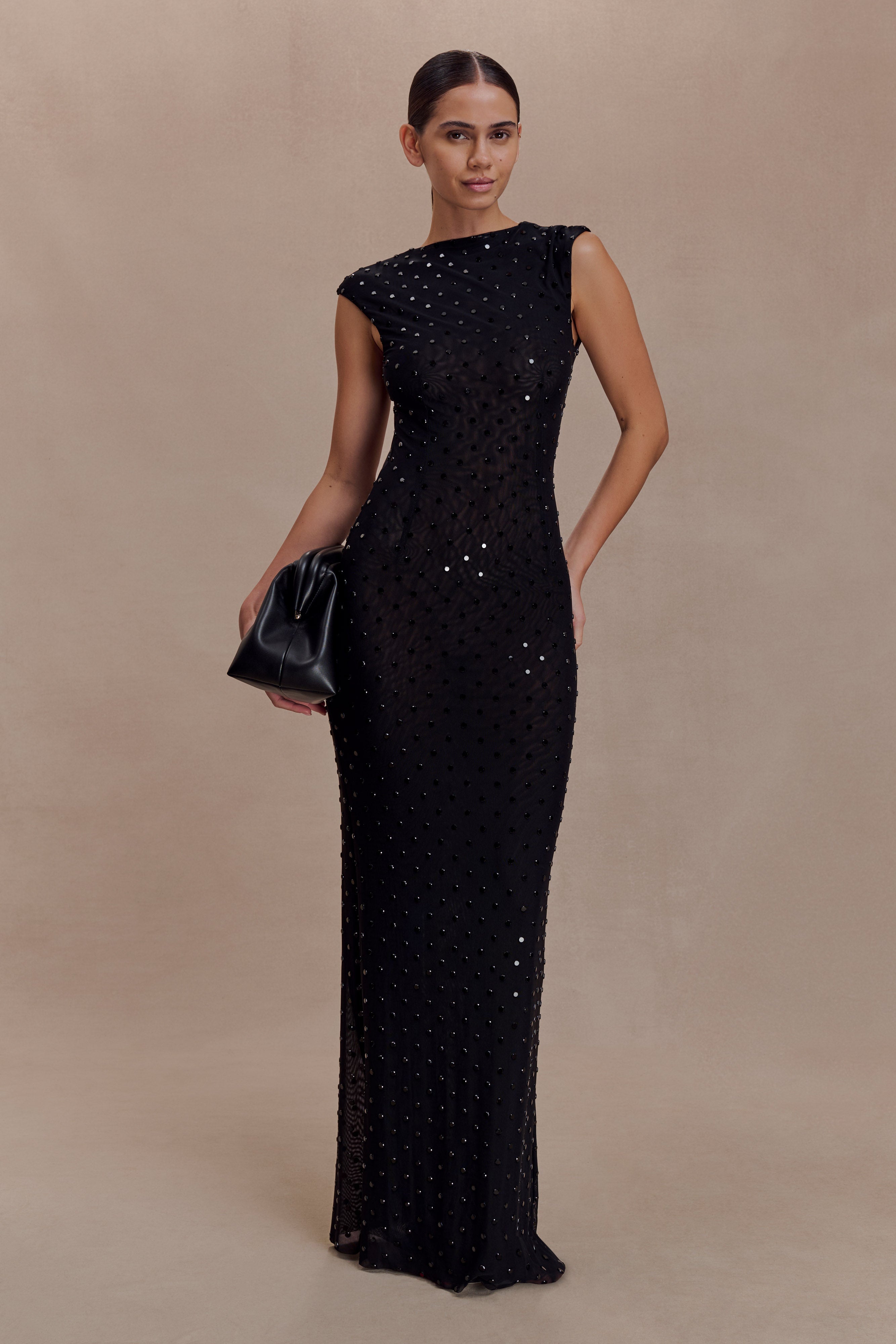 Samara Sleeveless Diamante Maxi Dress