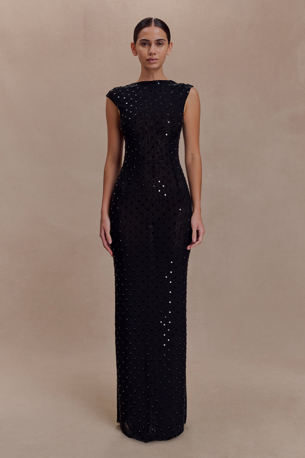 Samara Sleeveless Diamante Maxi Dress in Black – Chic&Drifts