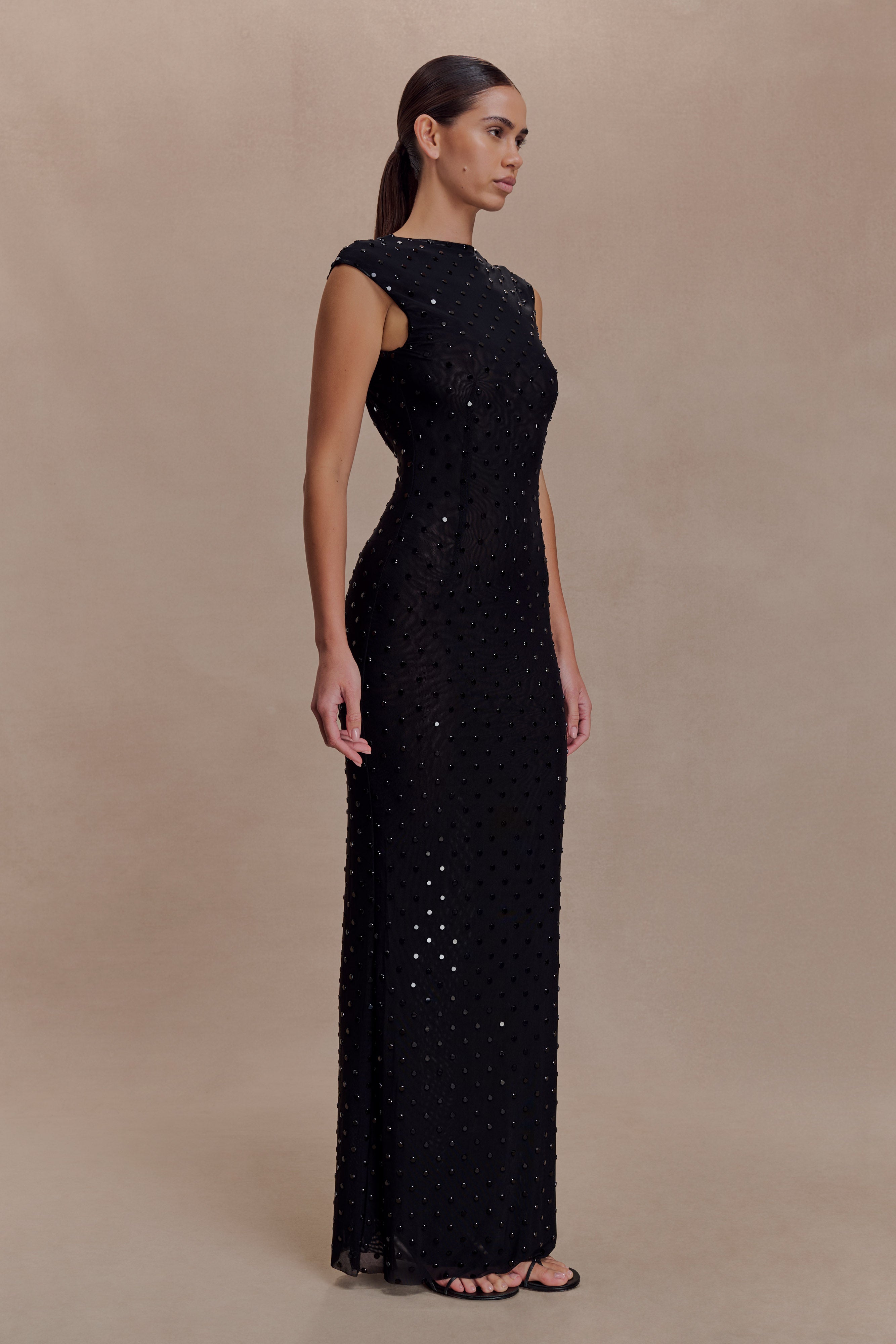 Samara Sleeveless Diamante Maxi Dress