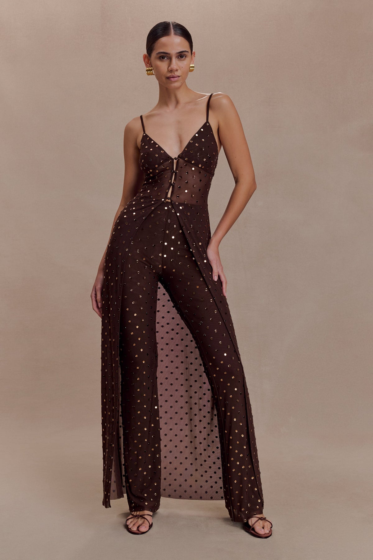 Jackie Longline Diamante Top in Chocolate – Chic&Drifts