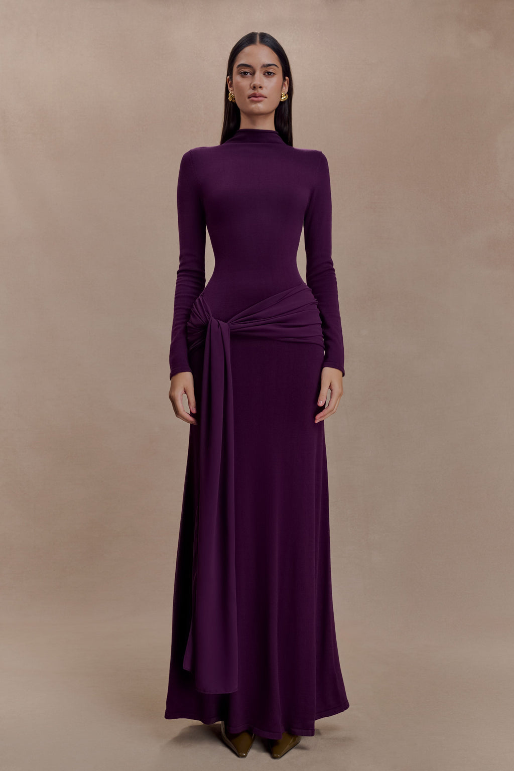 Grayson Knit Chiffon Maxi Dress