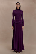 Grayson Knit Chiffon Maxi Dress
