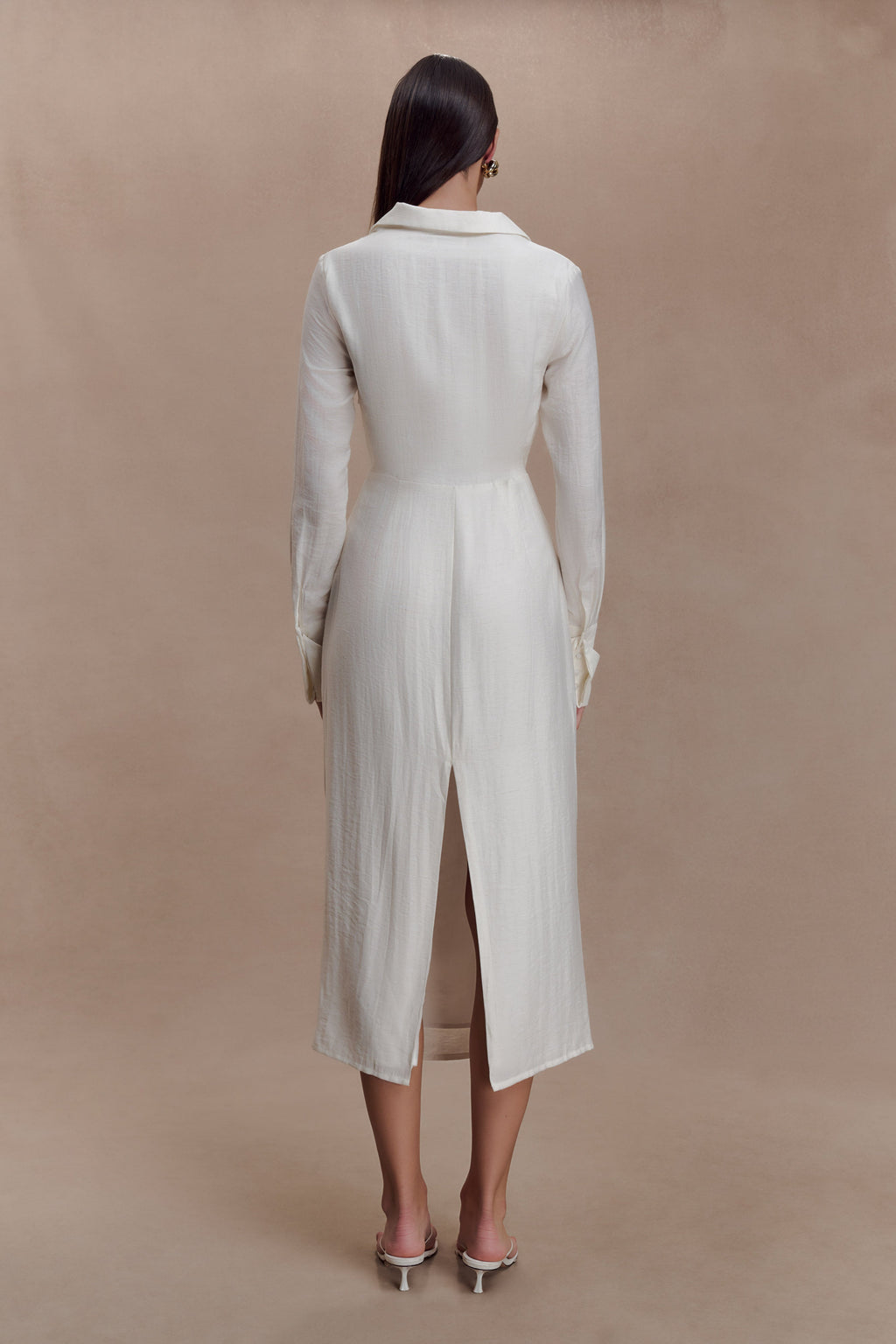 Cecilie Cut Out Shirt Midi Dress