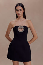 Hilda Embellished Strapless Mini Dress in Black – Chic&Drifts