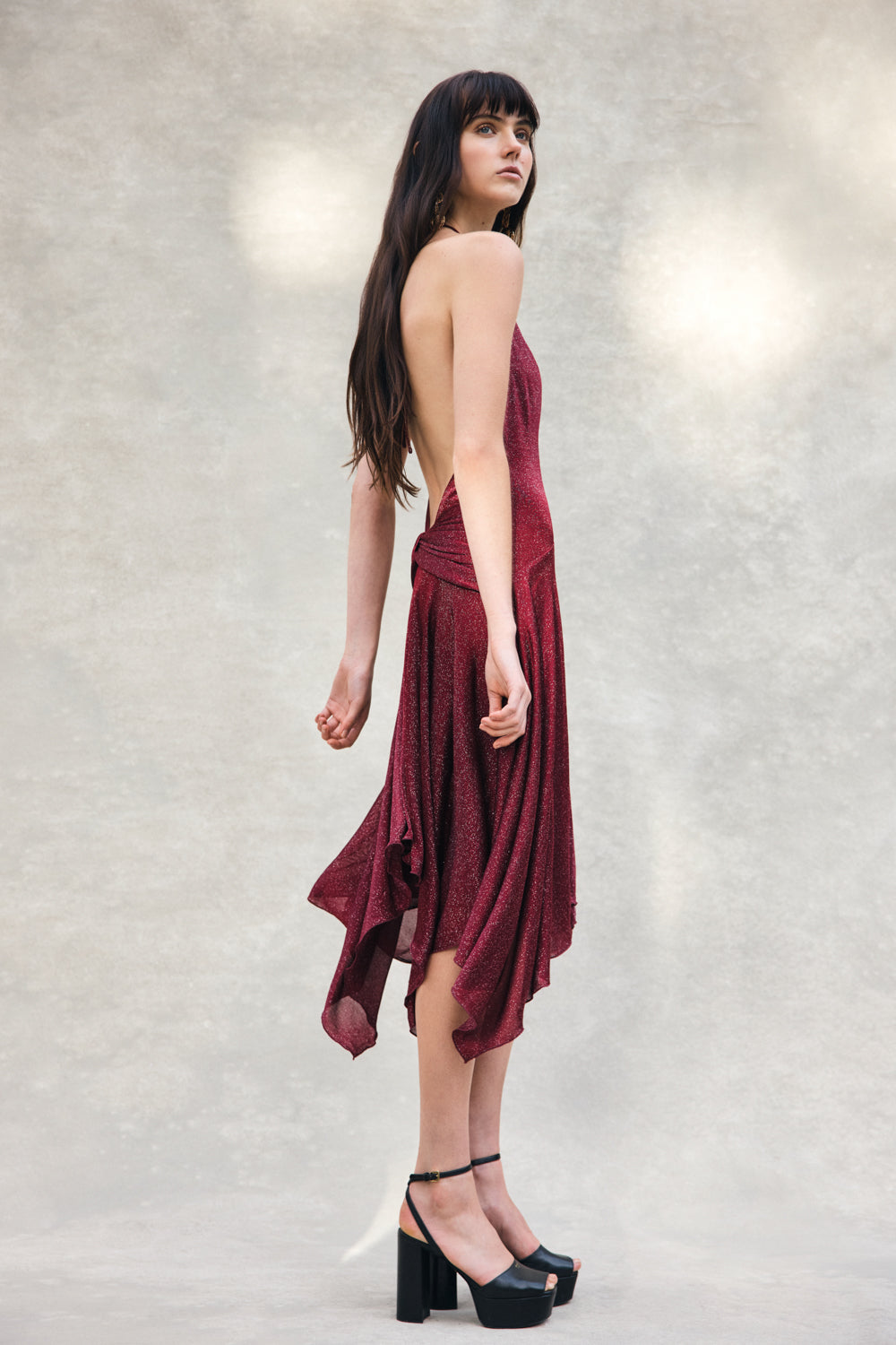 Sylvie Lurex Hankie Midi Dress