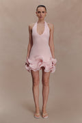 Willowmena Halter Neckline Mini Dress With Tubed Hem