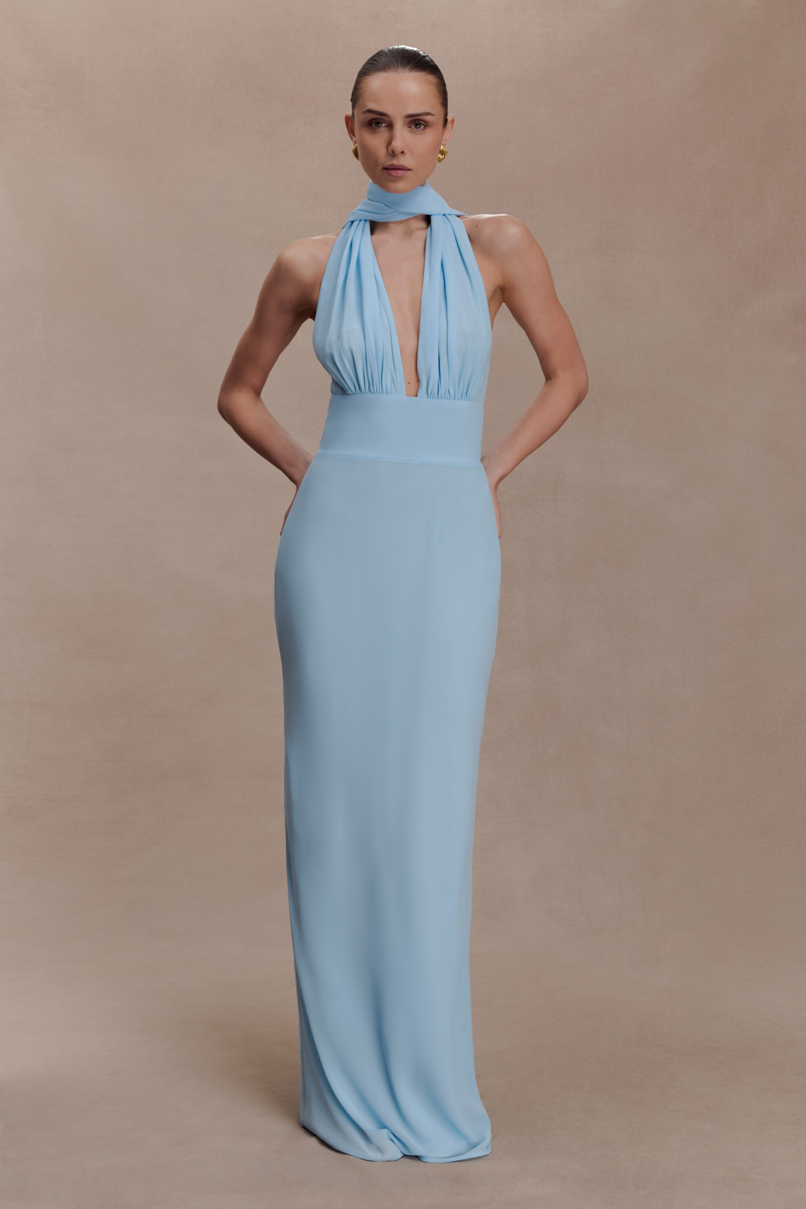 Nadine Halter Chiffon Maxi Dress