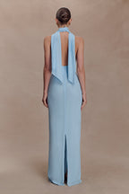 Nadine Halter Chiffon Maxi Dress in Blue – Chic&Drifts