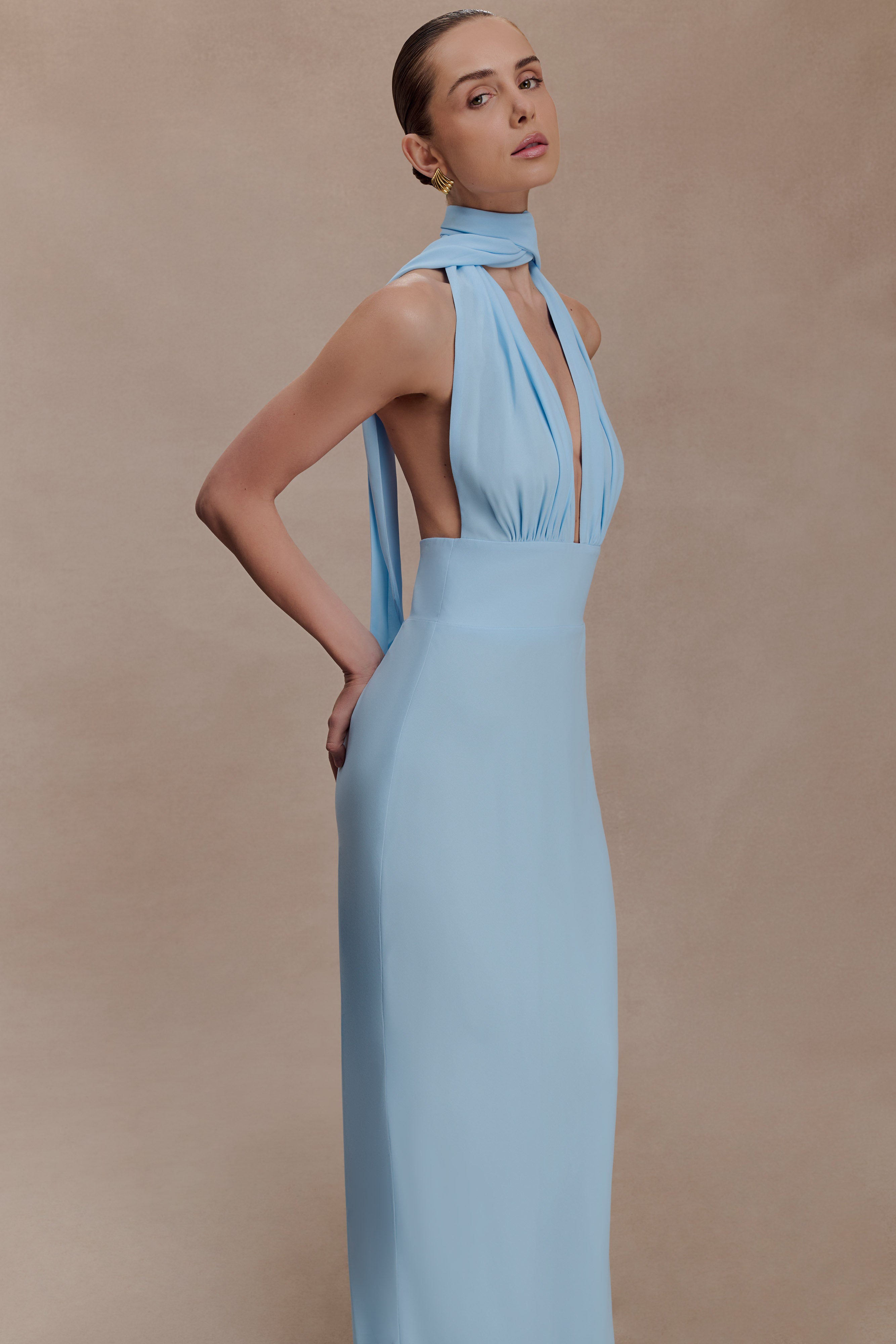 Nadine Halter Chiffon Maxi Dress