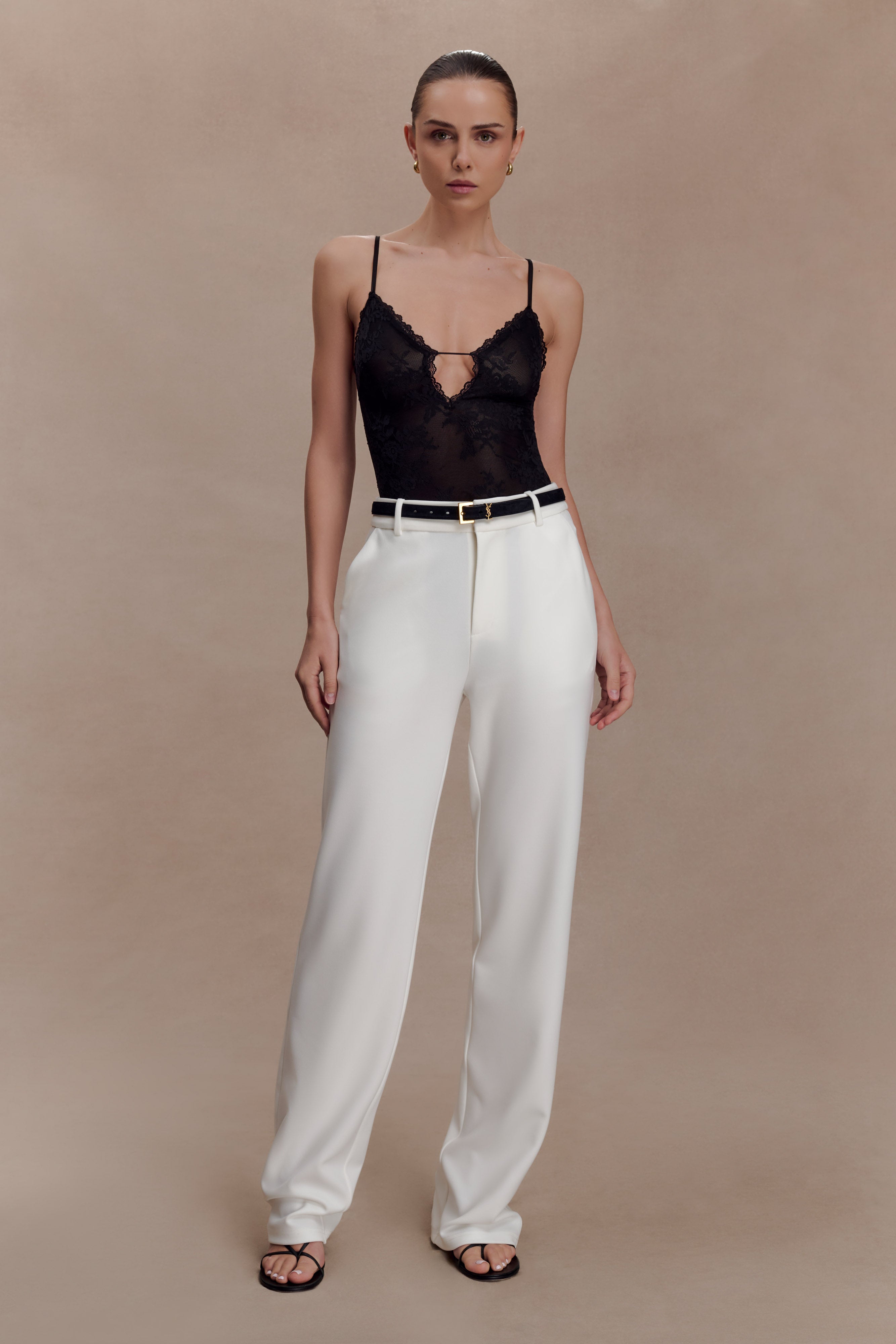 Maude Crepe Straight Leg Trousers - Ivory