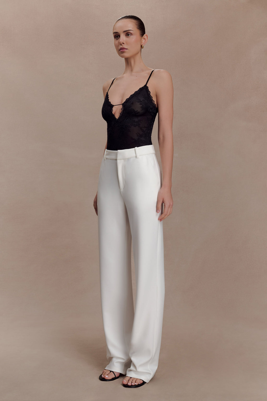 Maude Crepe Straight Leg Trousers - Ivory