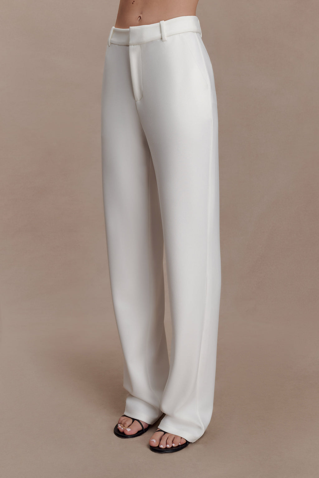 Maude Crepe Straight Leg Trousers - Ivory