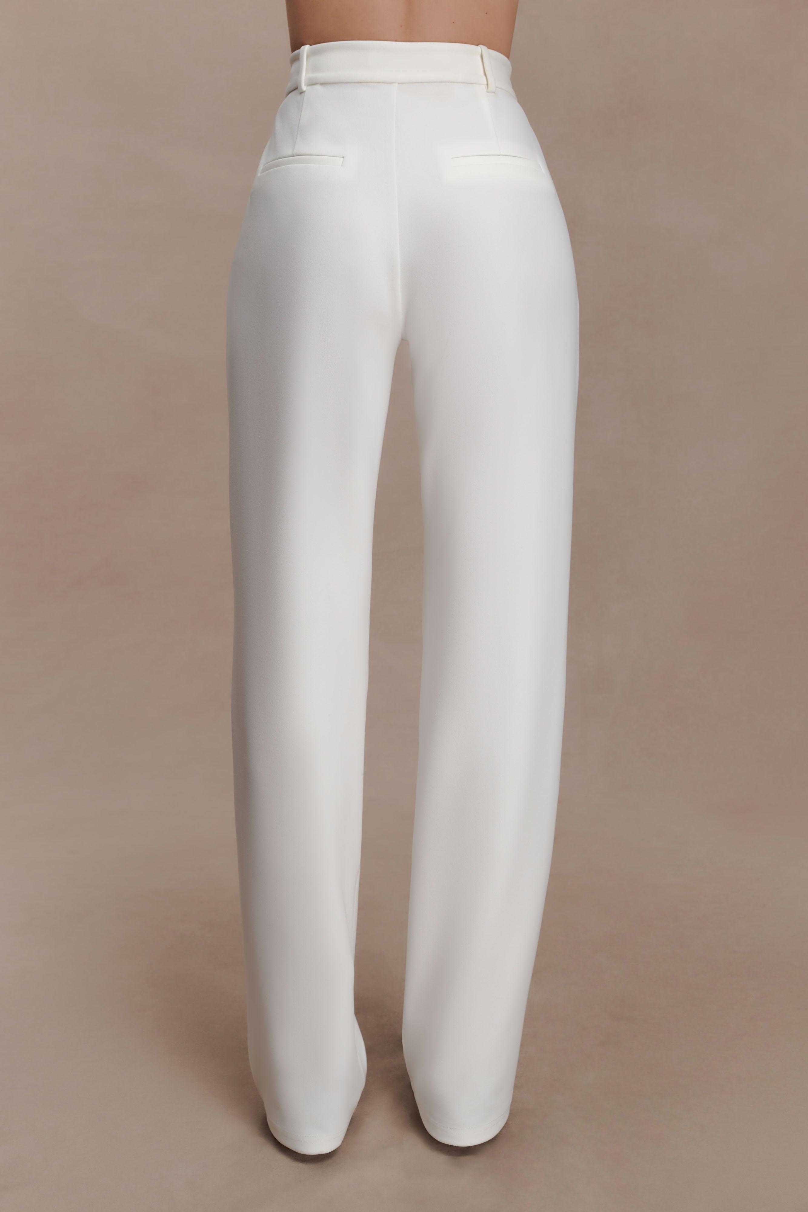 Maude Crepe Straight Leg Trousers - Ivory