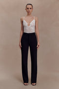 Maude Crepe Straight Leg Trousers - Black