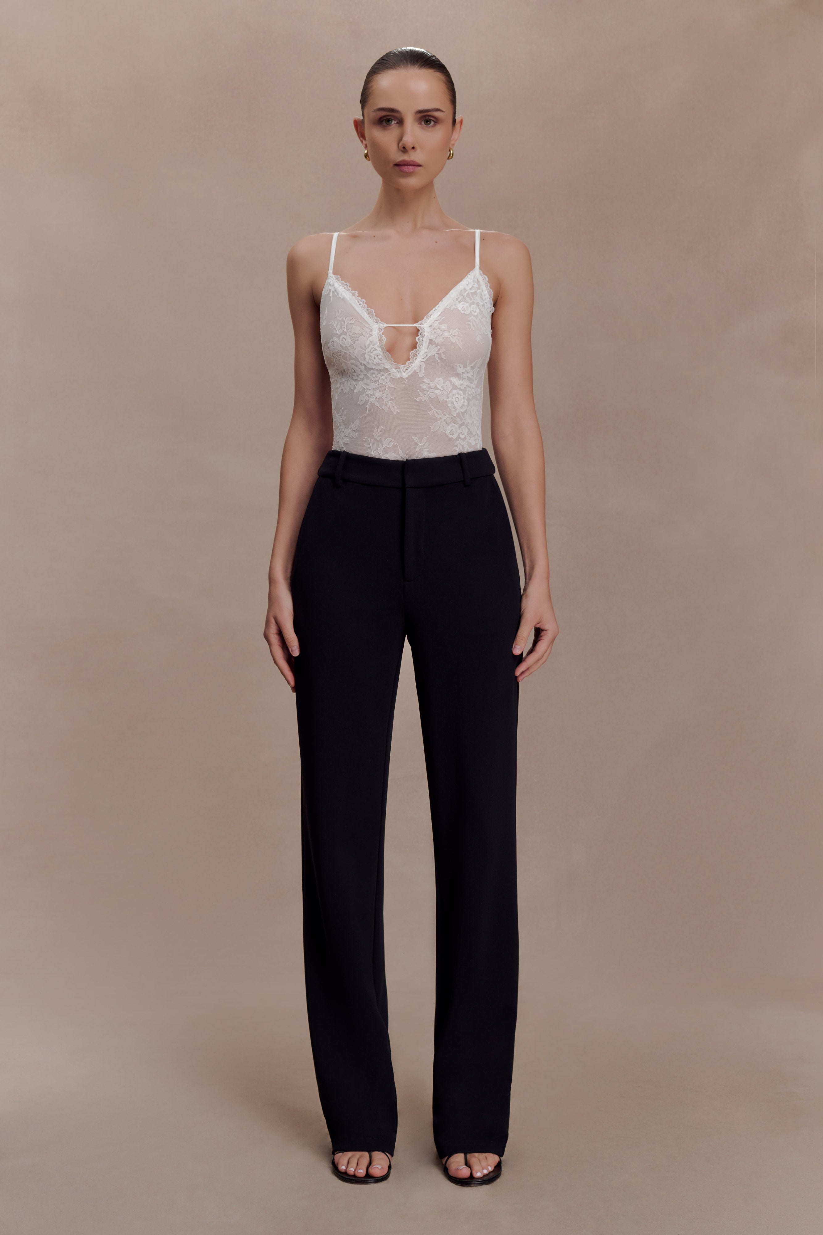 Maude Crepe Straight Leg Trousers - Black