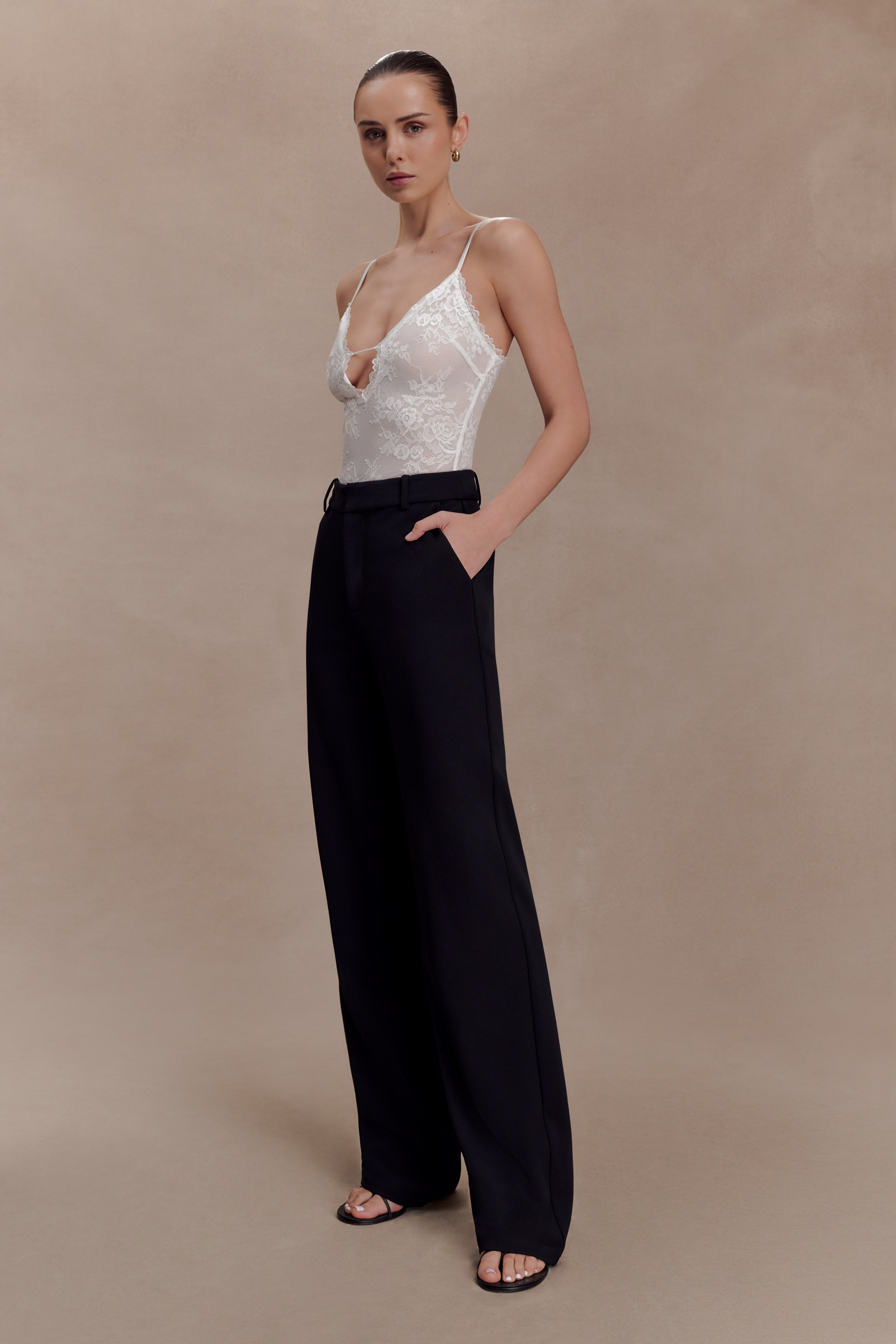 Maude Crepe Straight Leg Trousers - Black