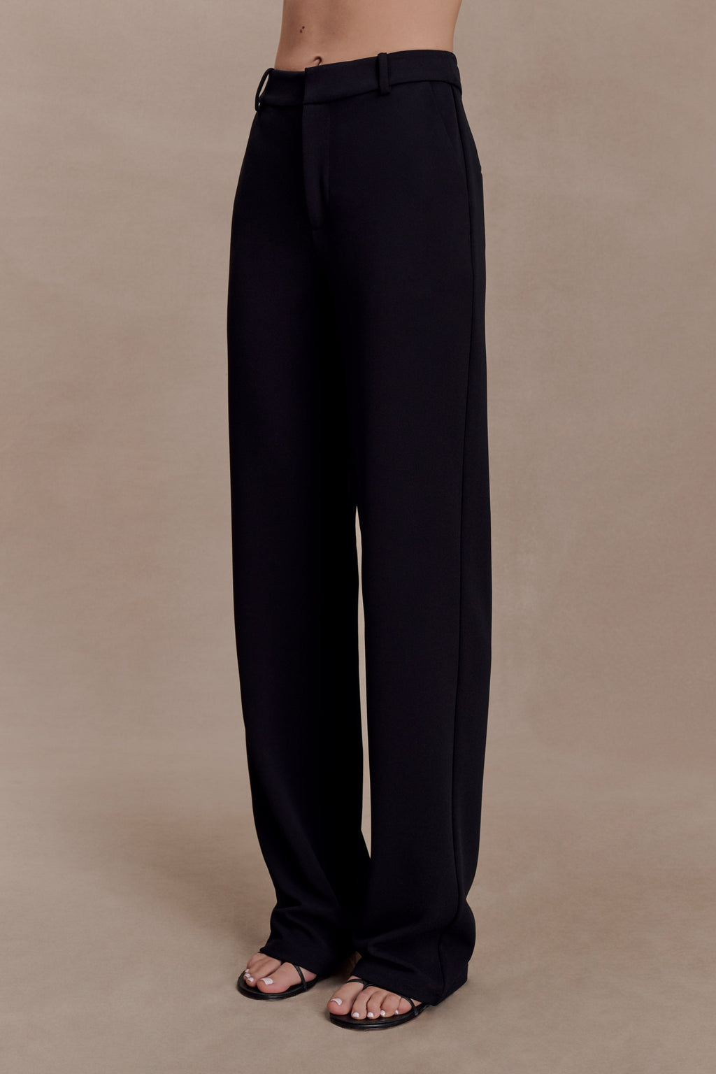 Maude Crepe Straight Leg Trousers - Black
