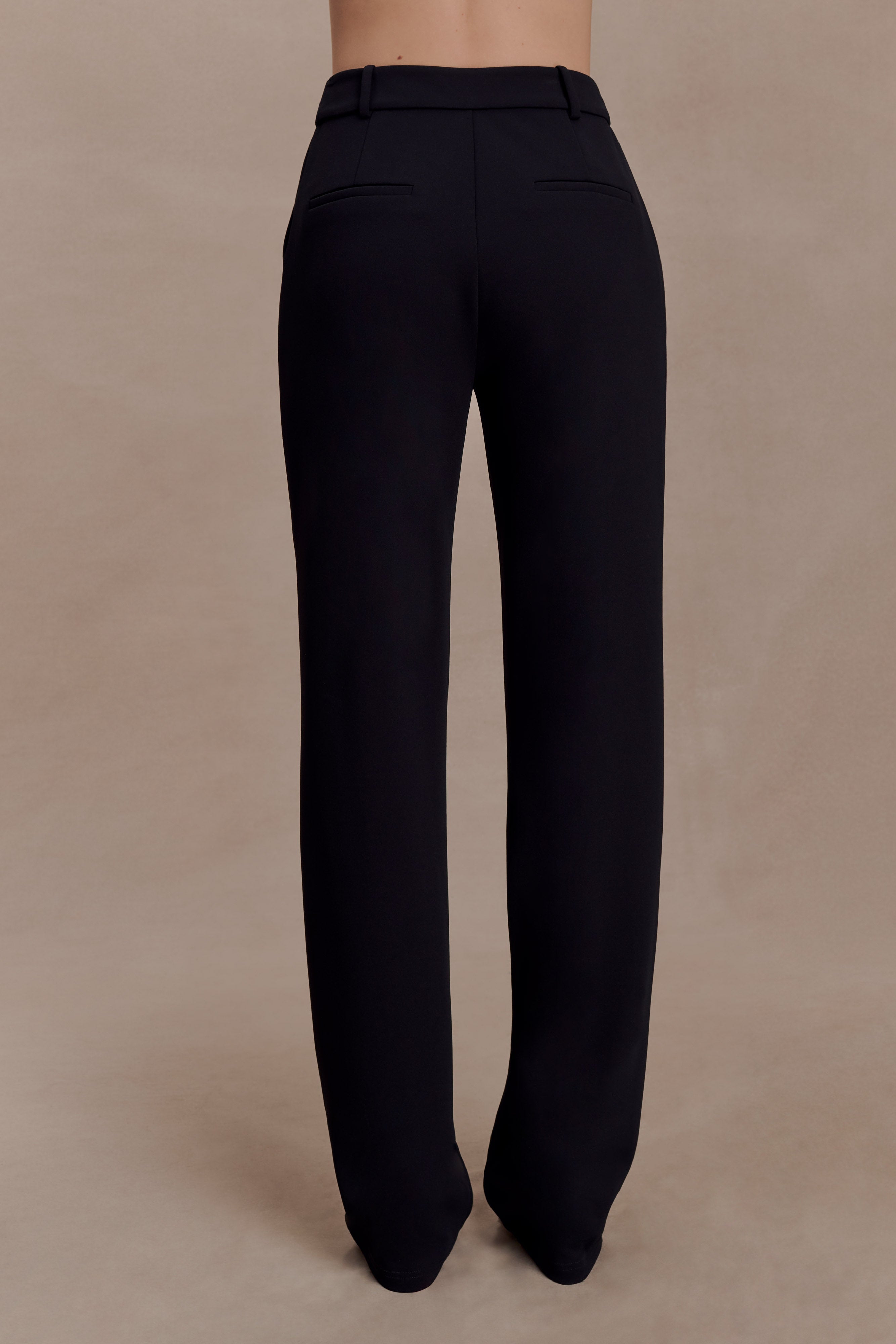 Maude Crepe Straight Leg Trousers - Black