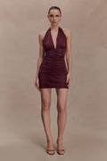 Fleur Ruched Slinky Mini Dress