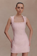 Lea Tweed Sleeveless Mini Dress in Baby Pink – Chic&Drifts