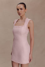 Lea Tweed Sleeveless Mini Dress in Baby Pink – Chic&Drifts