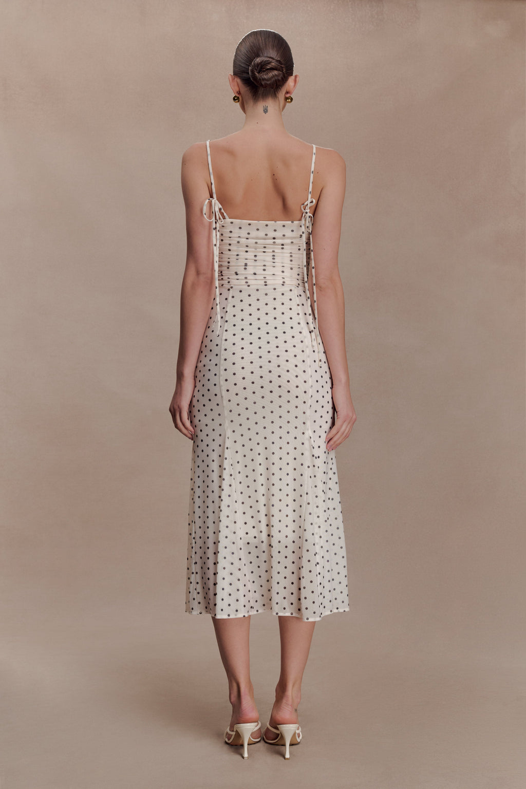 Willa Gathered Mesh Midi Dress
