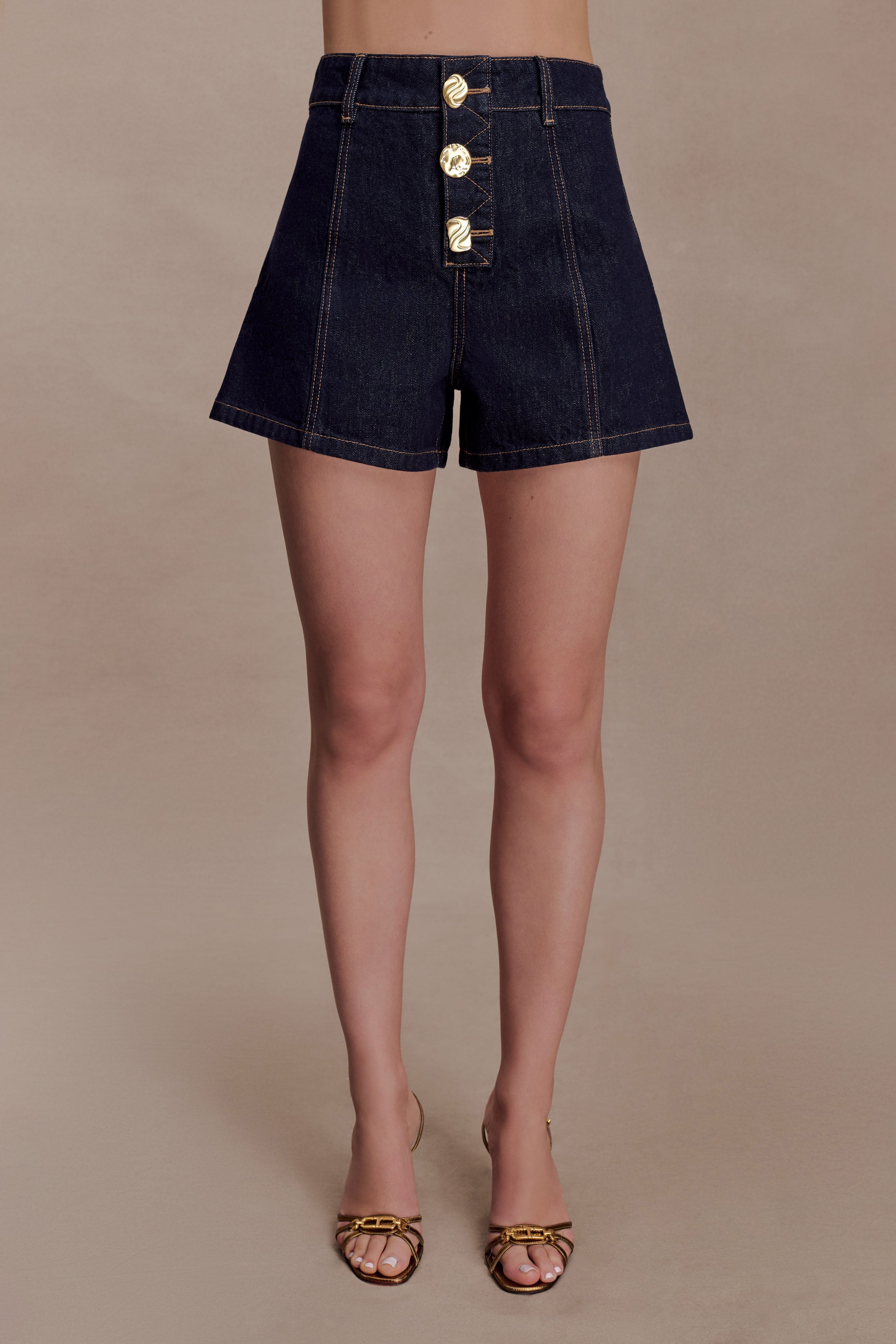 Demi High Waisted Denim Shorts in Washed Indigo Blue – Chic&Drifts